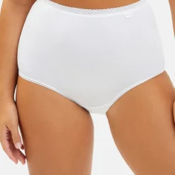 Lot de 2 culottes taille haute en coton biologique blanc