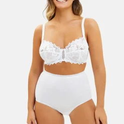 Lot de 2 culottes taille haute en coton biologique blanc