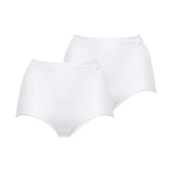 Lot de 2 culottes taille haute en coton biologique blanc