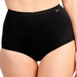 Lot de 2 culottes taille haute coton Noir - Sans Complexe en coton bio