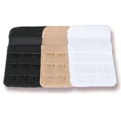 Lot de 3 Extensions de Soutien-Gorge 4,5Cm (3 Agraphes) Noir-Blanc-Chair