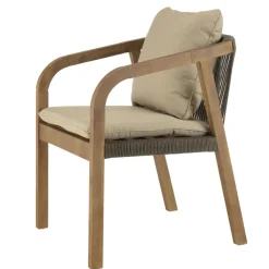 Lot de 2 fauteuils acacia vert sapin coussins CELESTIN