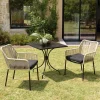 Lot de 2 fauteuils cordage couleur naturelle coussin assise noir MALO