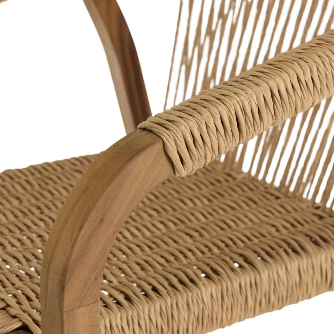 Lot de 2 fauteuils en acacia huilé et cordage synthétique