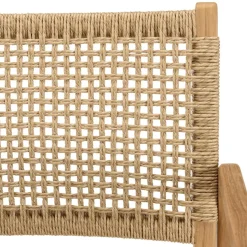 Lot de 2 fauteuils jardin teck naturel rotin synthétique beige VALERIA