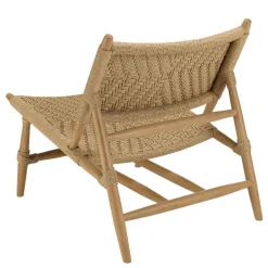 Lot de 2 fauteuils lounge jardin teck rotin synthétique relief VALERIA