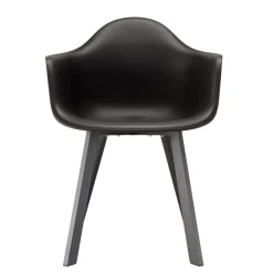 Lot de 6 fauteuils noirs dossier arrondi MALO