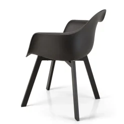 Lot de 6 fauteuils noirs dossier arrondi MALO