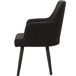 Lot de 2 Fauteuils Tissu Noir LUDVIG