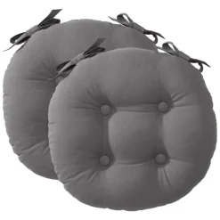 Lot de 2 galettes ronde de chaise, gris moyen