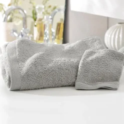 Lot de 2 gants de toilette CAROLINE 15x21 gris perle