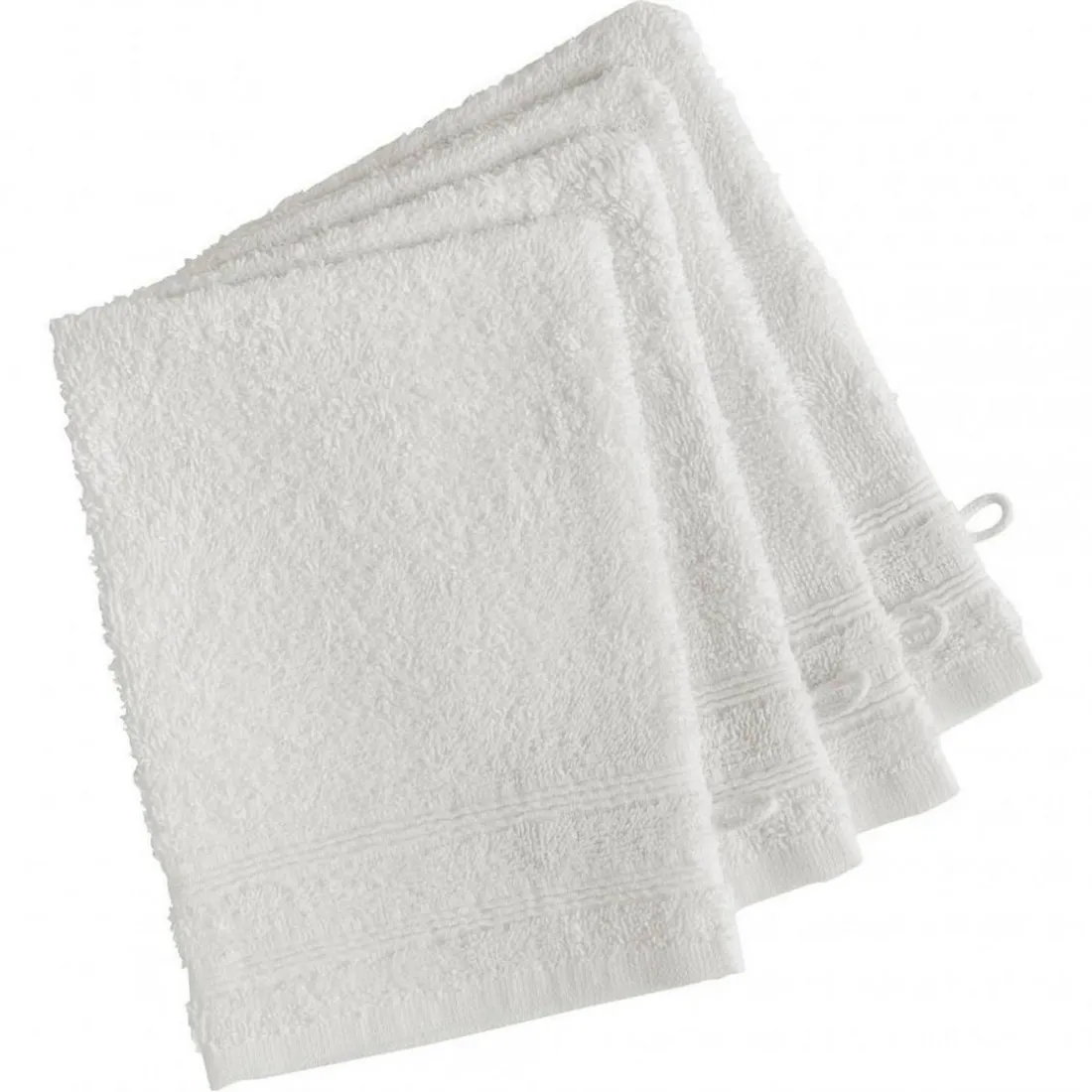 Lot de 4 Gants de Toilette en Coton 420 gm² TERTIO® Blanc