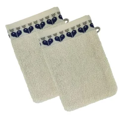 Lot de 2 gants de toilette RECIT D'HIVER 15x21 blanc ivoire