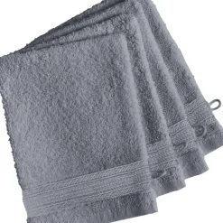 Lot de 4 gants de toilette coton 600 gm² Bleu Orage TERTIO®