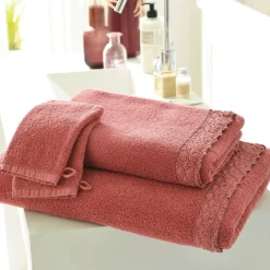 Lot de 2 Gants de toilette en coton bois de rose VAHINA