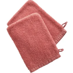 Lot de 2 Gants de toilette en coton bois de rose VAHINA