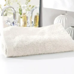 Lot de 2 gants de toilette CAROLINE 15x21 blanc ivoire