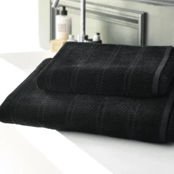 Lot de 2 gants de toilette coton velours éponge noirs ALICIASERV