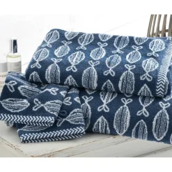 Lot de 2 gants de toilette SOLINETTE bleu marine en coton