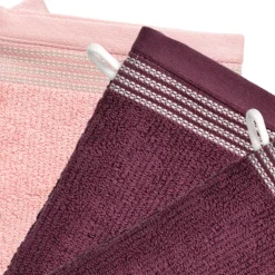 Lot de 6 gants de toilette rose