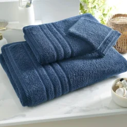 Lot de 2 Gants de toilette en coton Bleu BANDESECHELLE marine