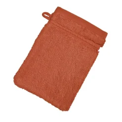 Lot de 2 Gants de toilette COTON EGYPTE 15x21 terracotta