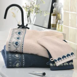 Lot de 2 gants de toilette RECIT D'HIVER 15x21 bleu