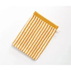 Lot de 2 gants de toilette CHARLIE jaune ocre en coton