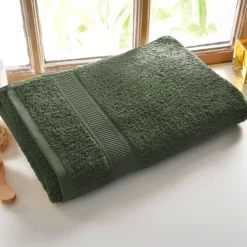 Lot de 2 gants de toilette en coton 420g/m² CLAIRE 15x20 vert olive