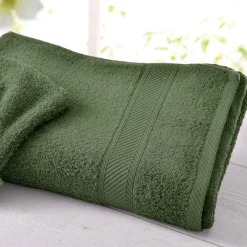 Lot de 2 gants de toilette en coton 420g/m² CLAIRE 15x20 vert olive
