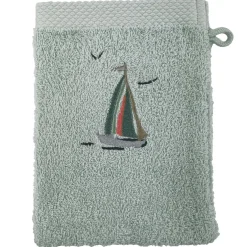 Lot de 2 gants en coton 450g/m² BATEAUX vert d'eau