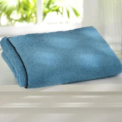 Lot de 2 gants en coton SAMIA uni finition bourdon (480 g/m²)-bleu myosotis