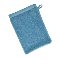 Lot de 2 gants en coton SAMIA uni finition bourdon (480 g/m²)-bleu myosotis