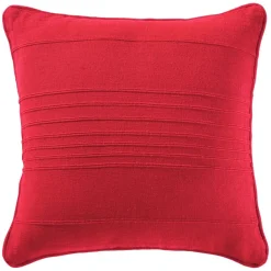 Lot de 2 housses coussin uni en coton - Rouge