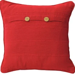 Lot de 2 housses coussin uni en coton - Rouge