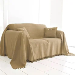 Lot de 2 Housses de coussin ORION beige ficelle
