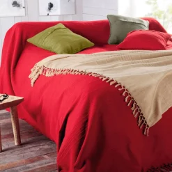 Lot de 2 housses de coussin JC ORION rouge