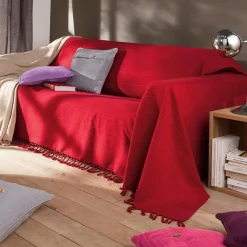 Lot de 2 housses de coussin JC ORION rouge