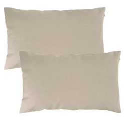 Lot de 2 Housses de coussin KEVARA beige chiné