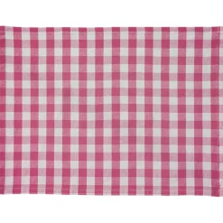 Lot de 2 ou 4 Sets de table vichy en coton DOULIASET rose pivoine