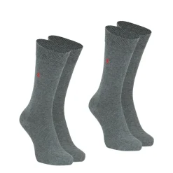 Lot de 2 paires de chaussettes mi-hautes homme Essentiels coton peigné Eminence gris