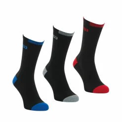 Lot de 3 paires de chaussettes mi-hautes homme Lifestyle Wilson Noir en coton