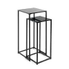 Lot de 2 porte plantes acier laqué noir
