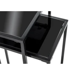 Lot de 2 porte plantes acier laqué noir