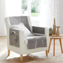 Lot de 2 Protège accoudoir WISH-Gris
