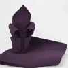 Lot de 12 Serviettes ARC EN CIEL Aubergine 44 x 44 cm