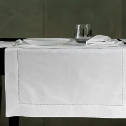 Lot de 6 serviettes coton jacquard Ombelle Blanc des Vosges - Blanc
