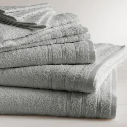 Lot de 2 serviettes de bain en Coton 600 gm² TERTIO® - Gris Perle