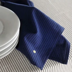 Lot de 2 serviettes de table LEONIE Indigo 40 x 40