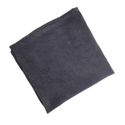Lot de 3 serviettes de table FONTANA polyester froissé gris anthracite